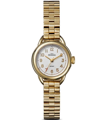 SHINOLA Women's Runabout Quartz Analog Gold Tone Stainless Steel Bracelet Watch