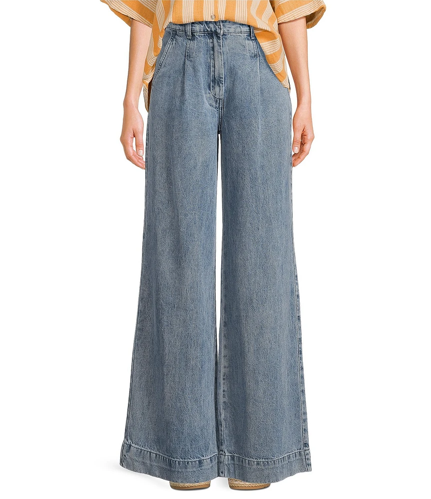 Signature 8 Pleated Wide leg Jeans