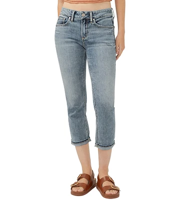 Silver Jeans Co. Mid Rise Curvy Fit Luxe Stretch Denim Capri Jeans