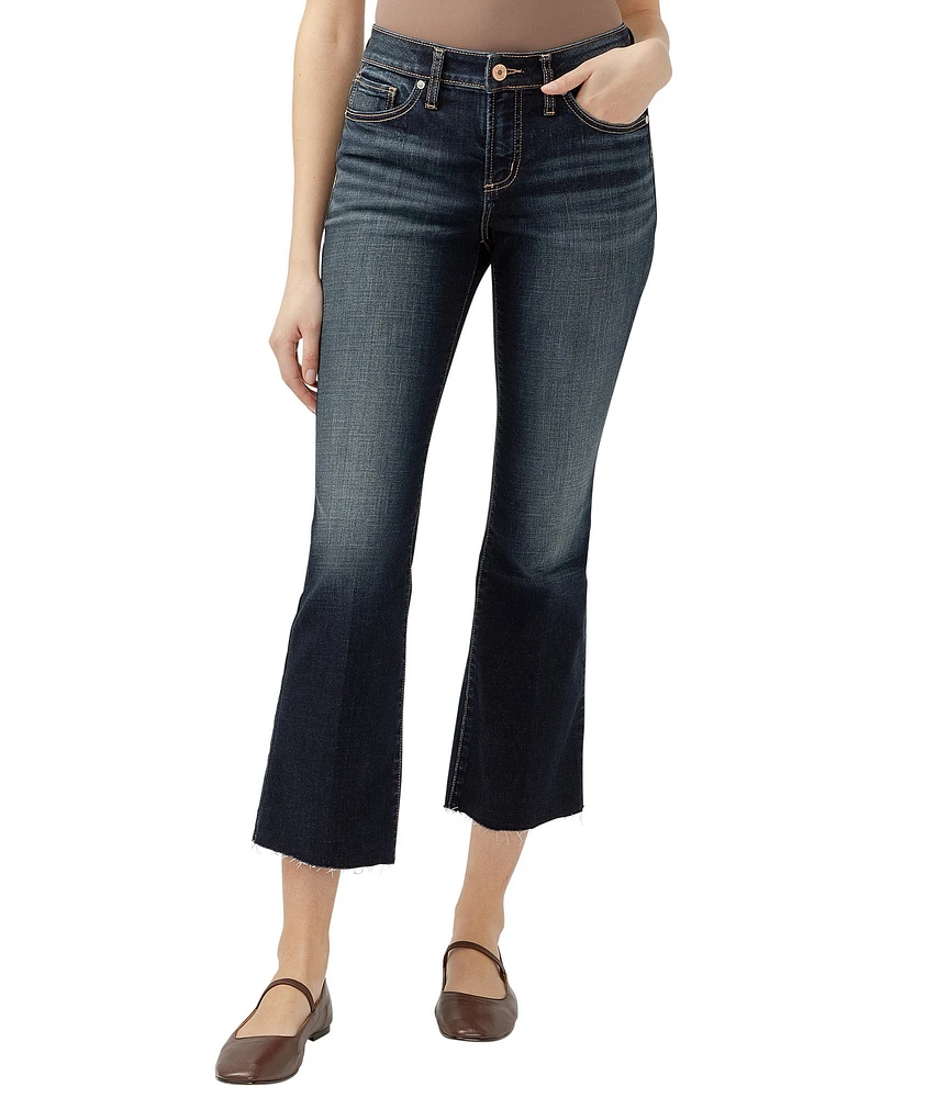 Silver Jeans Co. Suki Mid Rise Frayed Hem Indigo Flare Jeans