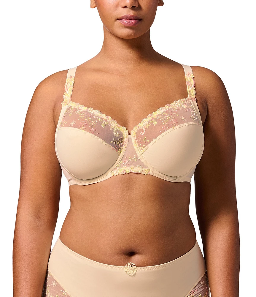 Simone Perele Delice Floral Embroidered Full Busted Contour Underwire Square Back Bra