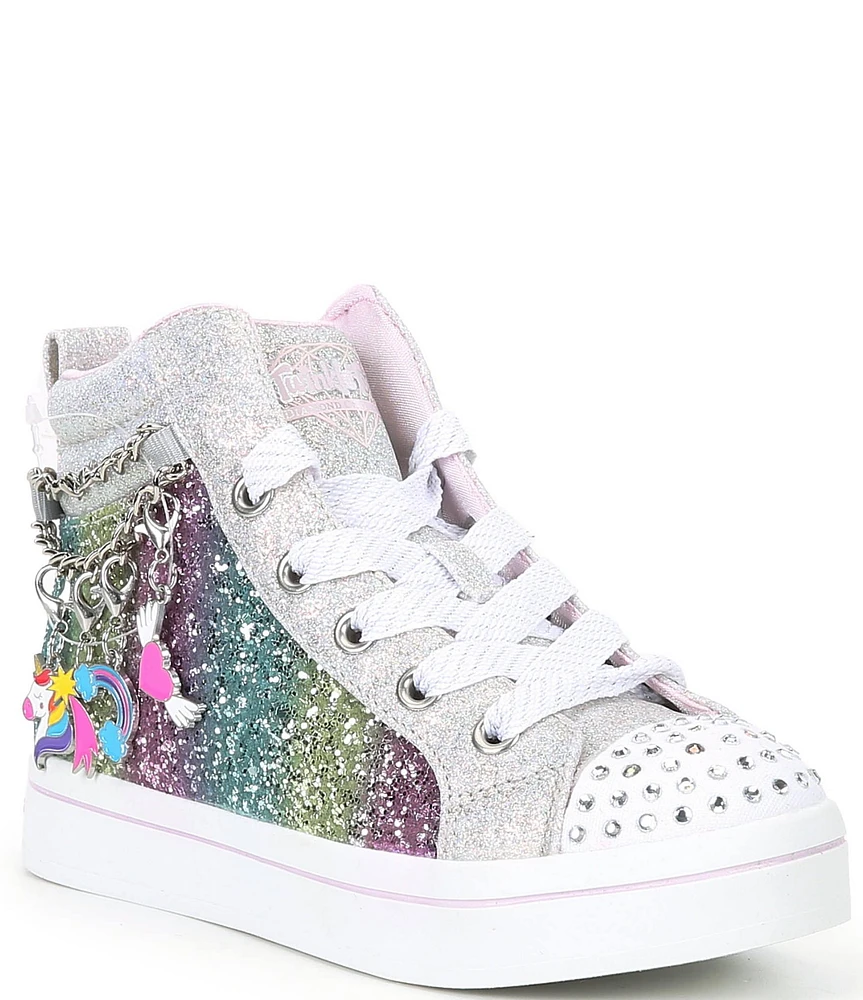 Skechers Girls' Twi-Lites Charm Glitz Light Up Hi-Top Sneakers (Toddler)