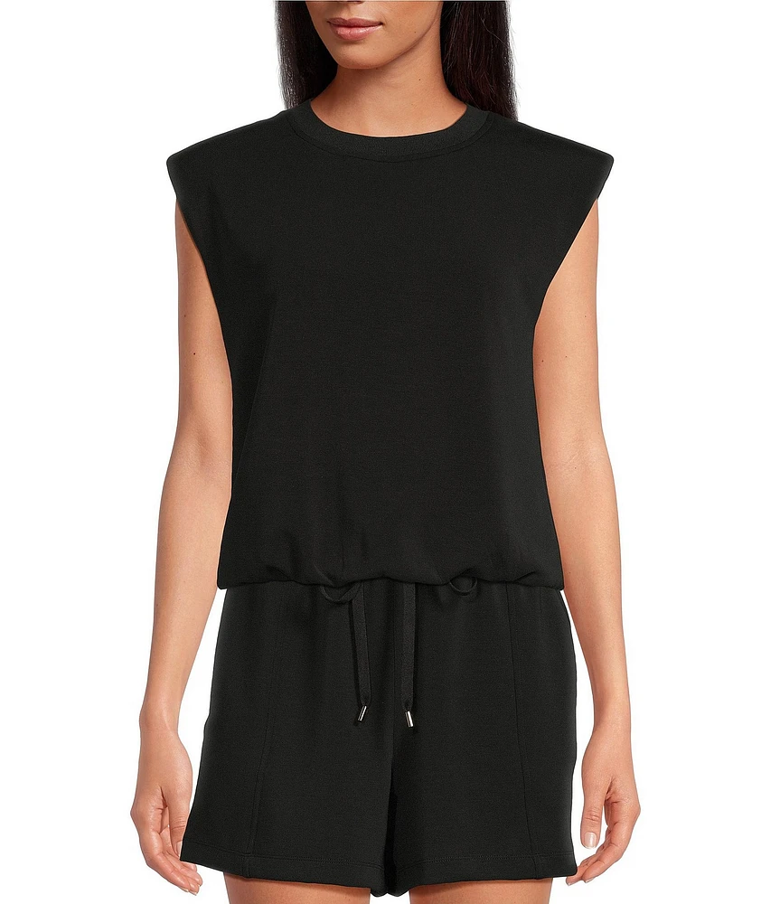 Skies Are Blue Brushed Modal Crew Neck Sleeveless Muscle Top