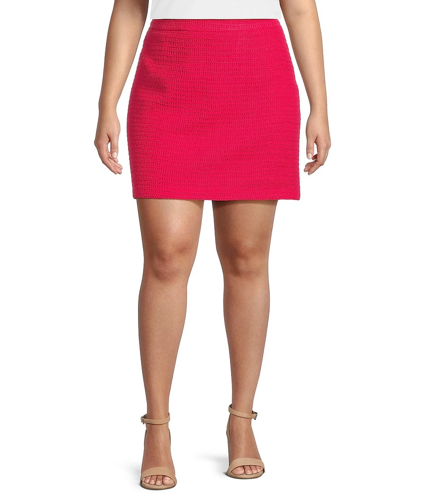Skies Are Blue Plus High Rise Crochet Mini Skirt