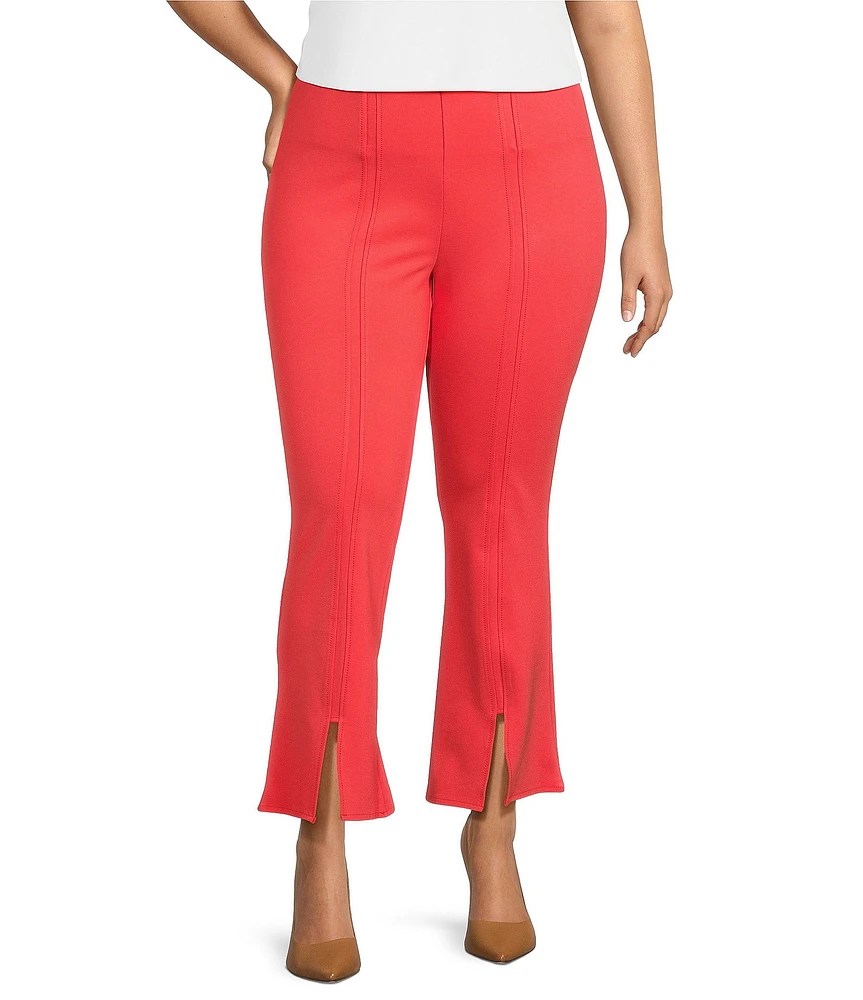 Slim Factor by Investments Plus Size No Waist Kick Flare Leg Pants