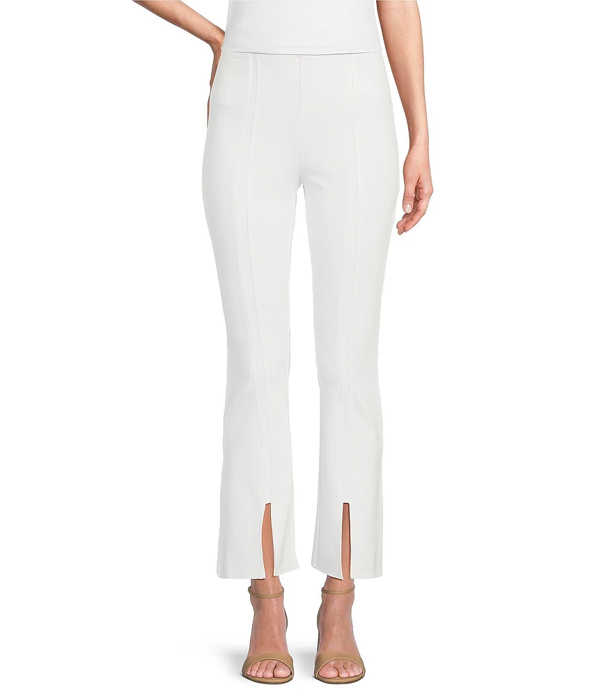 Slim Factor by Investments Ponte Knit No Waist Kick Flare Leg Pants