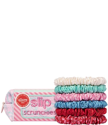 Slip Silk High Tide Skinny Scrunchies with Complimentary Pouch