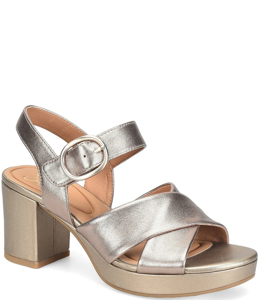 Sofft Lizzie Leather Platform Dress Sandals