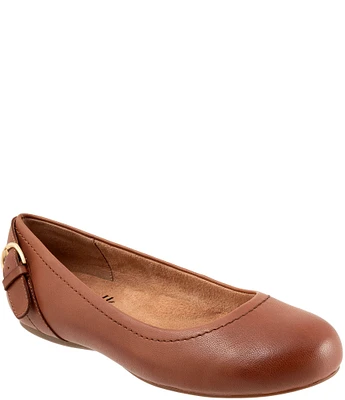 SoftWalk Sydney Leather Buckle Hardware Detail Flats