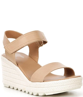 Sorel Cameron Leather Platform Espadrille Wedges