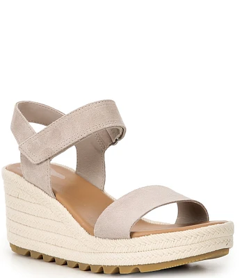 Sorel Cameron Suede Platform Espadrille Wedge Sandals
