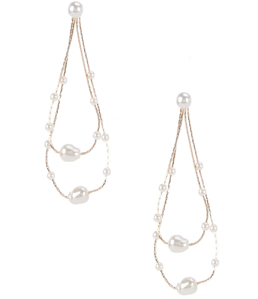 Southern Living x Borrowed & Blue Multi Pearl 3 Row Orbital Drop Earrings