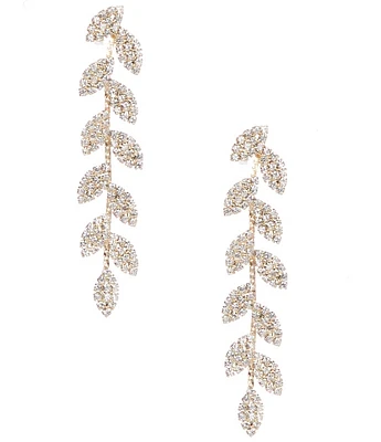 Southern Living x Borrowed & Blue Rhinestone Leaf Vine Linear Earrings