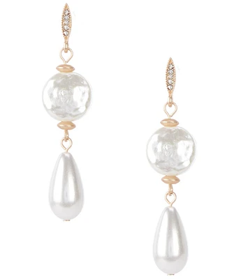 Southern Living x Borrowed & Blue Tiered Pearl Linear Earrings