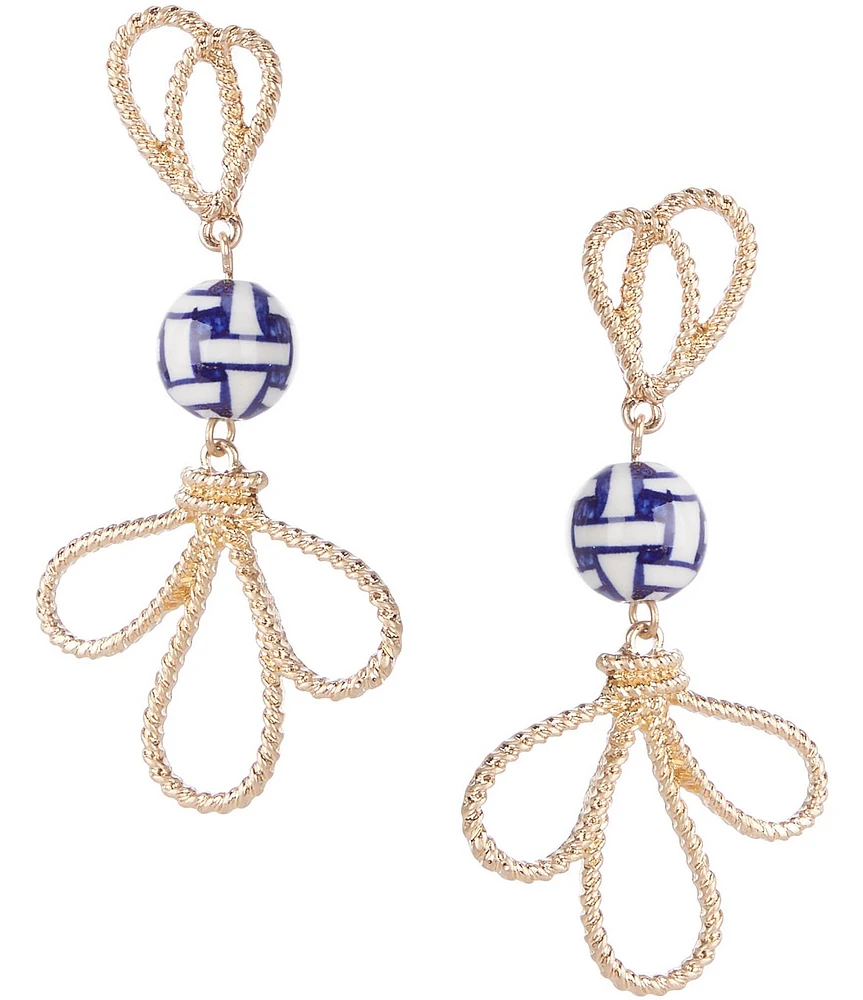 Southern Living Chinoiserie Bead Loop Statement Drop Earrings