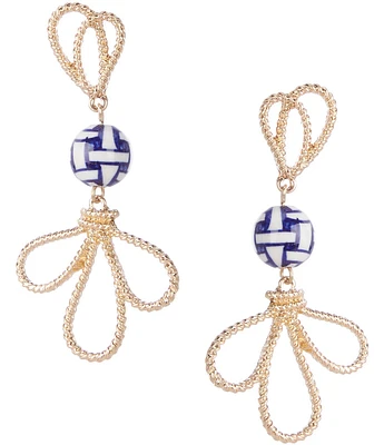 Southern Living Chinoiserie Bead Loop Statement Drop Earrings