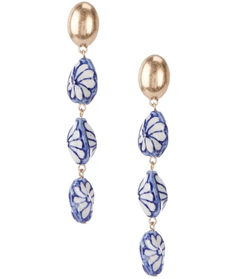 Southern Living Chinoiserie Beaded Linear Earrings