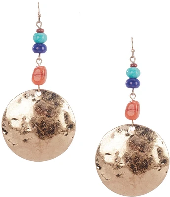 Southern Living Disc Drop Earrings with Semi Precious Stones