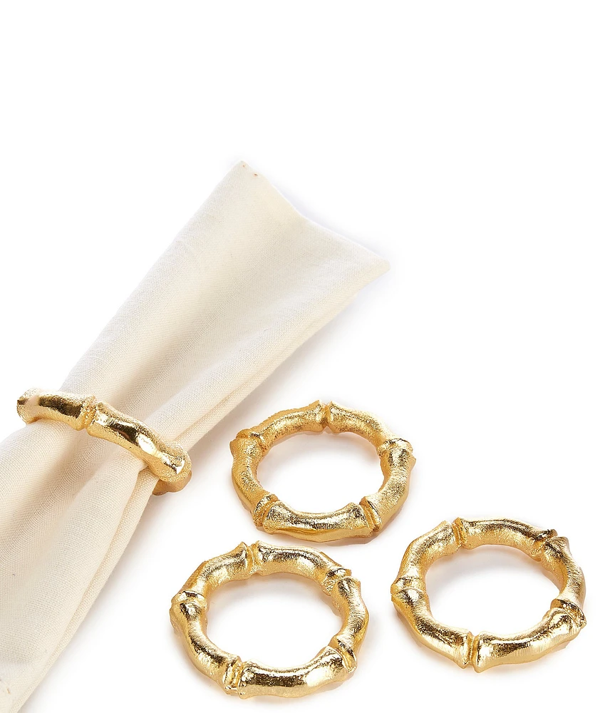 Southern Living Gold Bamboo Napkin Rings, Set of 4