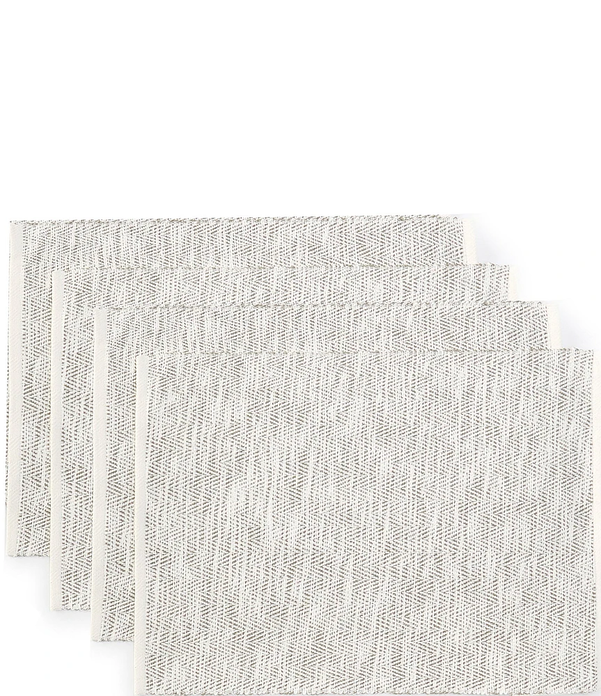 Noble Excellence Grey Herringbone Placemats, Set of 4
