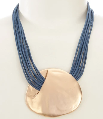 Southern Living Hammered Metal Statement Collar Necklace