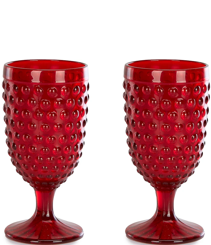 Southern Living Holiday Hobnail Goblets, Set of 2