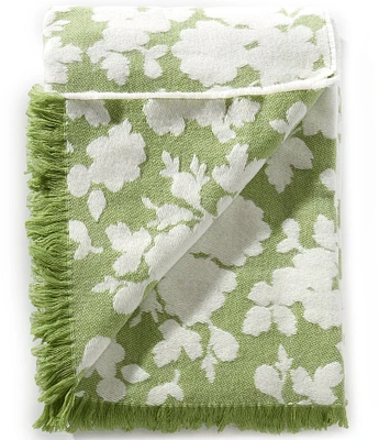 Southern Living Laurel Floral Reversible Fringed Throw