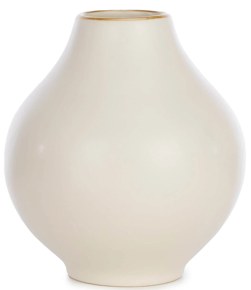 Southern Living Matte White Organic Teardrop-Shape Bud Vase