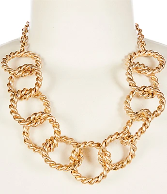 Southern Living Oversized Rope Chain Link Statement Collar Necklace