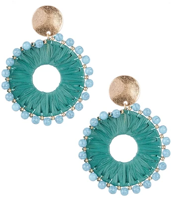 Southern Living Semi Precious Stone Border Woven Resort Orbital Earrings