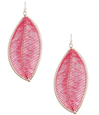 Southern Living Thread Wrapped Leaf Finding Resort Novelty Drop Earrings
