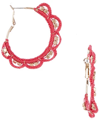 Southern Living Thread Wrapped Scallop Resort Hoop Earrings