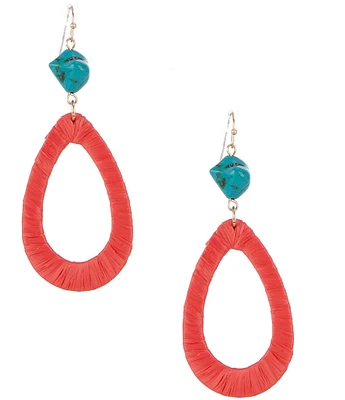 Southern Living Thread Wrapped Semi Precious Stone Resort Orbital Drop Earrings