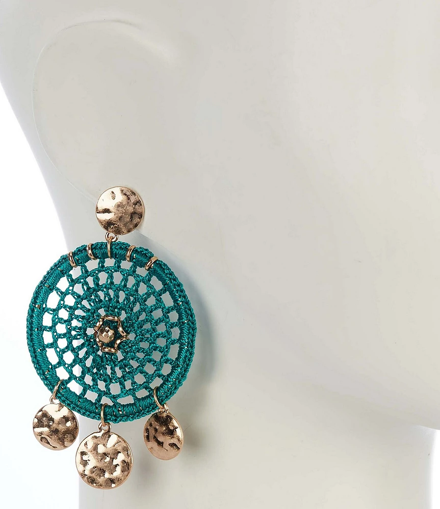 Southern Living Thread Wrapped Statement Orbital Drop Earrings