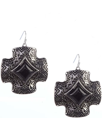 Southern Living Western Cross Drop Earrings with Semi Precious Stones