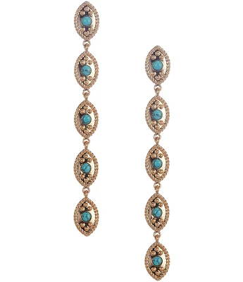 Southern Living Western Diamond Linear Earrings with Semi Precious Stones