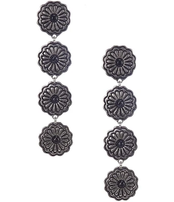 Southern Living Western Flower Linear Earrings with Semi Precious Stones