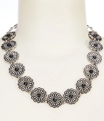 Southern Living Western Flower with Semi Precious Stones Collar Necklace