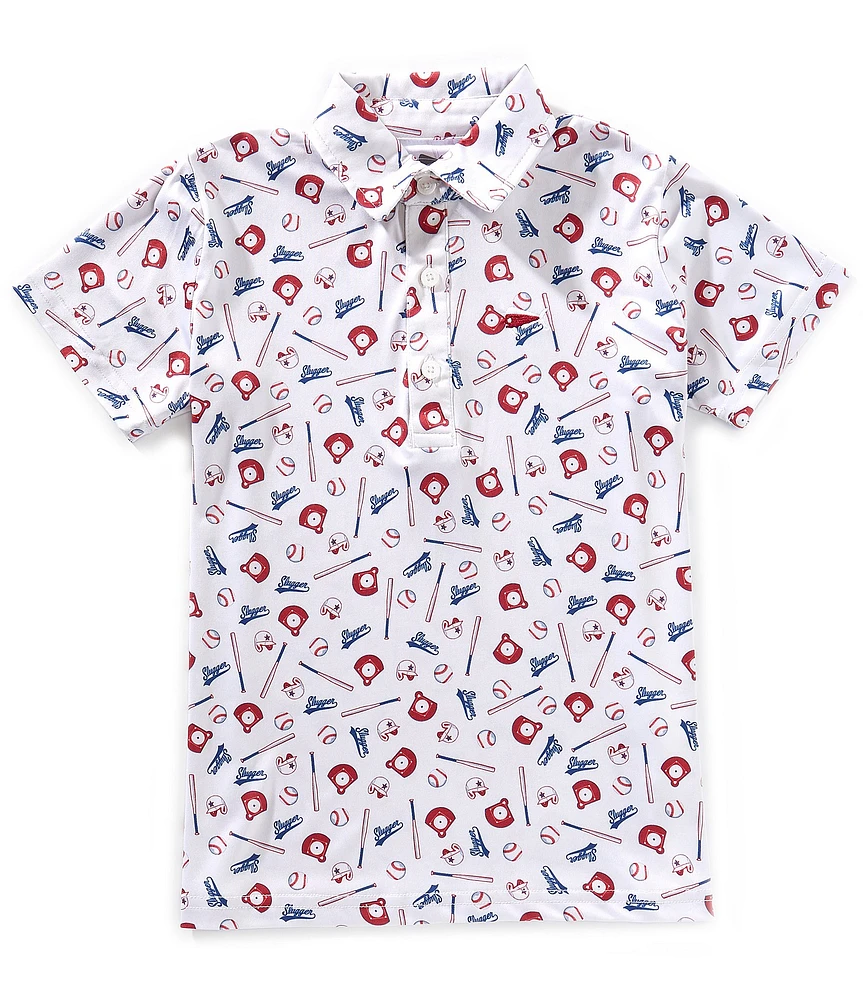Southern Lure Big Boys Short Sleeve Baseball Conversation Polo Shirt
