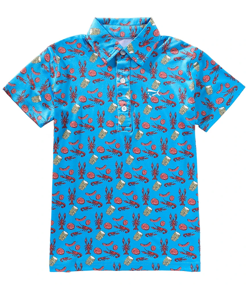 Southern Lure Big Boys 8-20 Short Sleeve Crawfish Conversation Polo Shirt