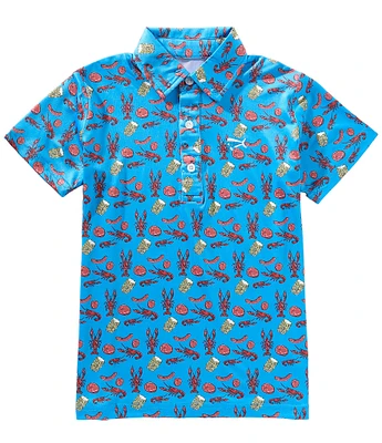 Southern Lure Big Boys 8-20 Short Sleeve Crawfish Conversation Polo Shirt