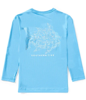 Southern Tide Big Boys Uh Oh Sharks Performance Long Sleeve T-Shirt