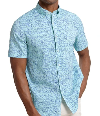 Southern Tide Brrr° Intercoastal Performance Stretch Shark Bait Short Sleeve Woven Shirt