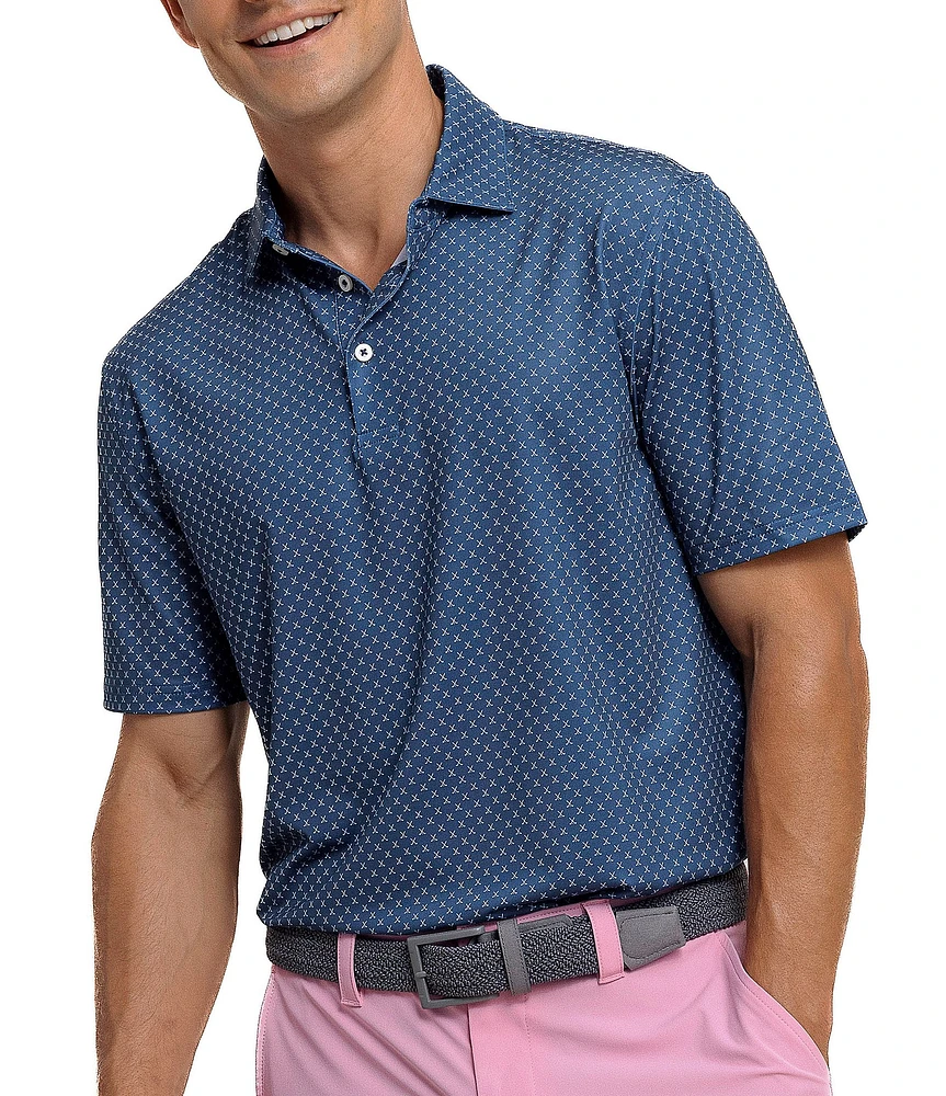 Southern Tide Driver Putter Around Printed Short Sleeve Polo Shirt