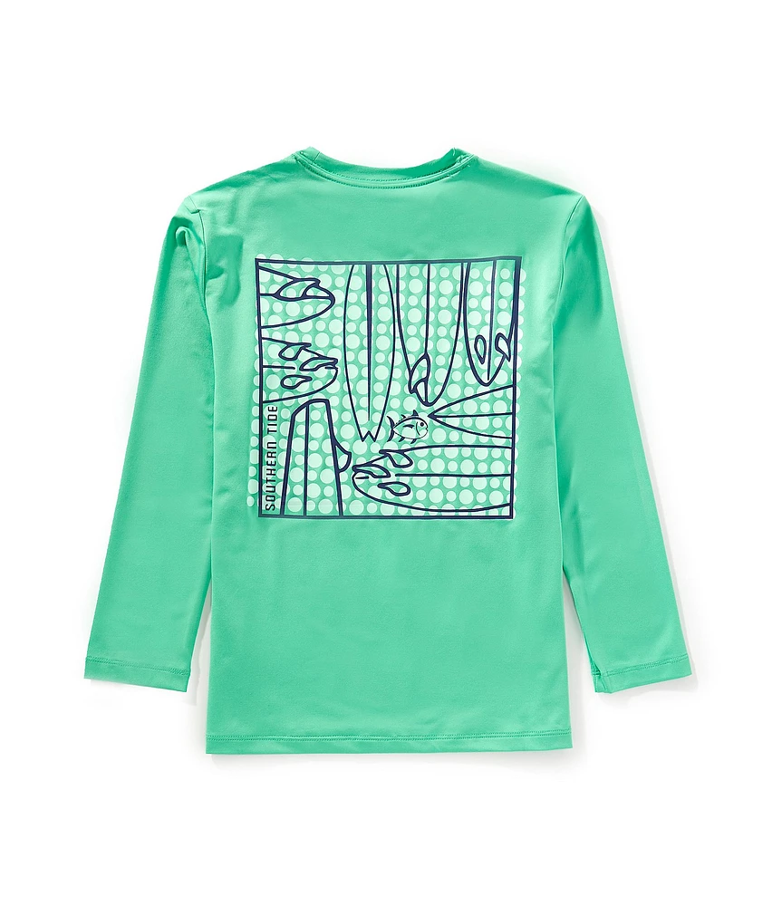 Southern Tide Little Boys Surfing Fun Long Sleeve Performance Graphic T-Shirt