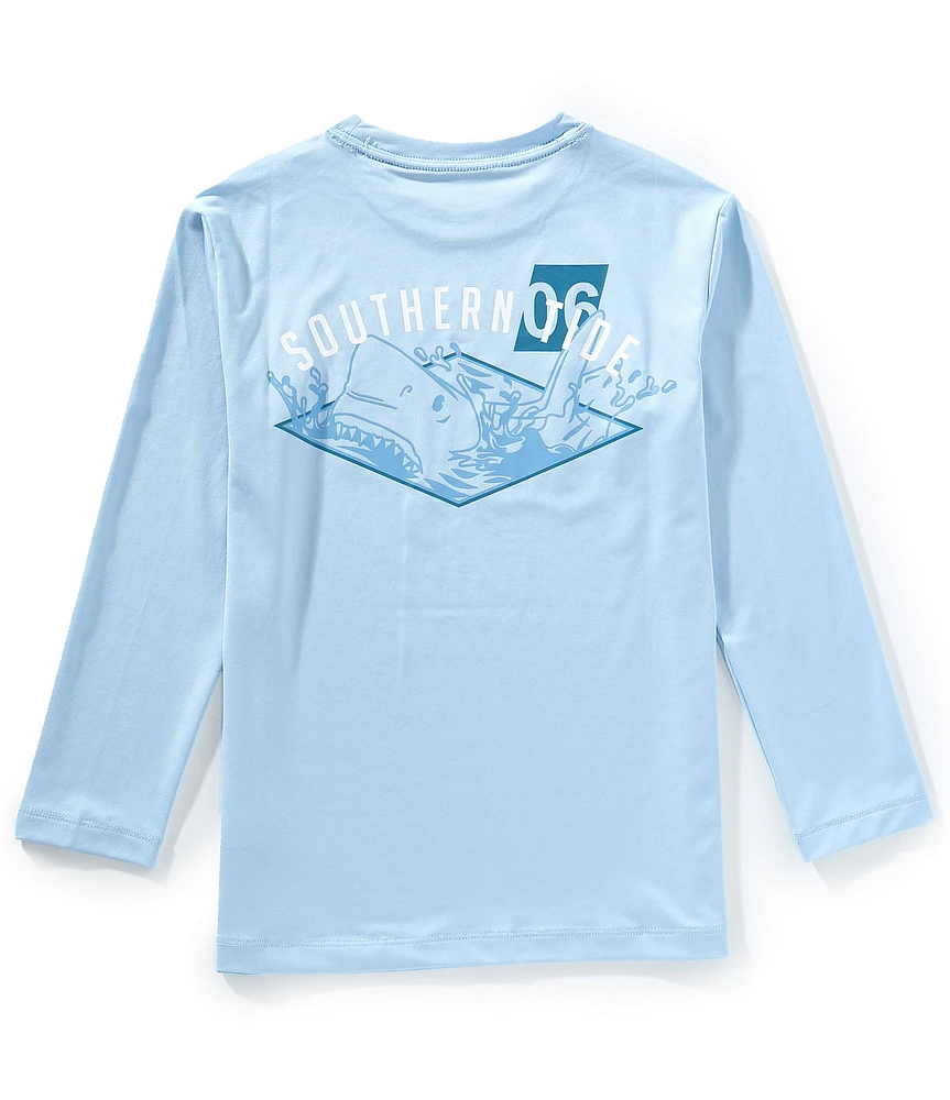Southern Tide Little/Big Boys Shark Graphic Long Sleeve Rashguard