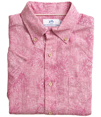 Southern Tide Palm-Tree-Cation Short Sleeve Woven Shirt