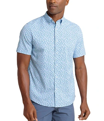 Southern Tide Performance Stretch Intercoastal Fintastic Short Sleeve Woven Shirt