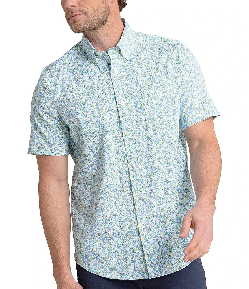 Southern Tide Performance Stretch Intercoastal Petal Party Short Sleeve Woven Shirt