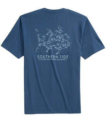 Southern Tide Tropical Toile Short Sleeve Graphic T-Shirt